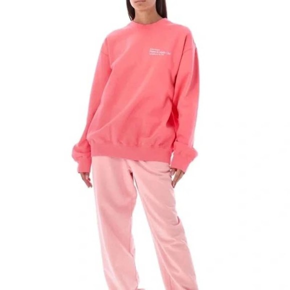 Sporty and Rich Tops - Sporty & Rich Fitness & Health Club Crewneck 100% Cotton Sweatshirt Pink Large